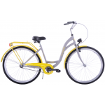 Mestský bicykel 28" Kozbike (K53) 1s Sivo-žltý 18"